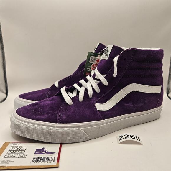VANS MEN\'S 11.5 SK8-Hi PIG SUEDE ACAI PURPLE RARE SNEAKERS NWOB main image 4